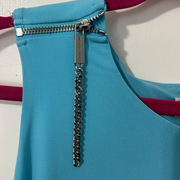 Michael Kors 1X blue tank with silver zipper details - Picture 11 of 15